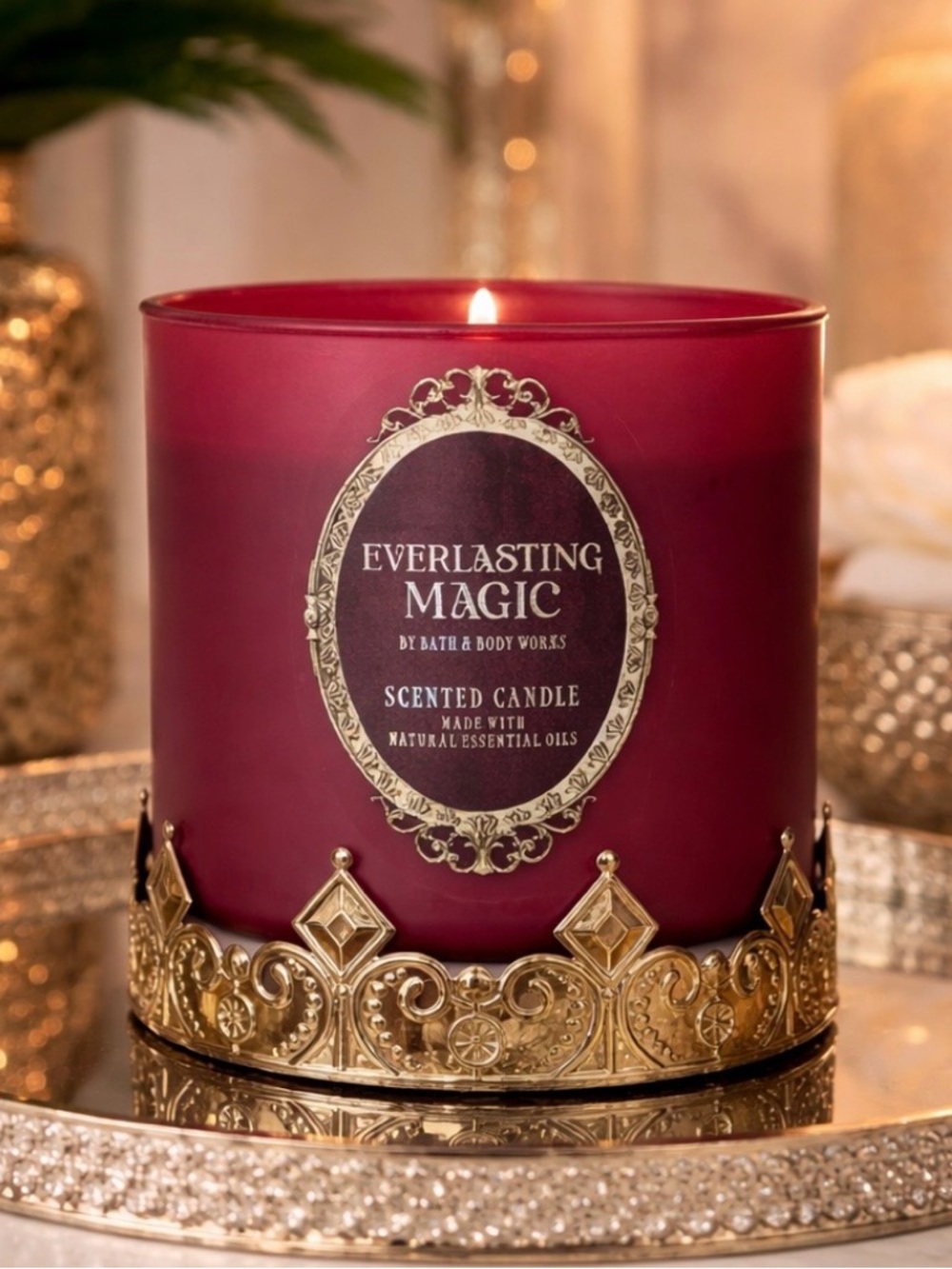 Bath & Body Works Everlasting Magic Candle in Deep Berry and Gold